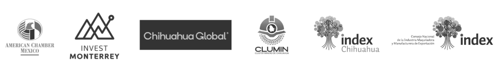 Logos of associations and industry organizations that DIMSA belongs to, representing trust, compliance and international business support in Mexico.
