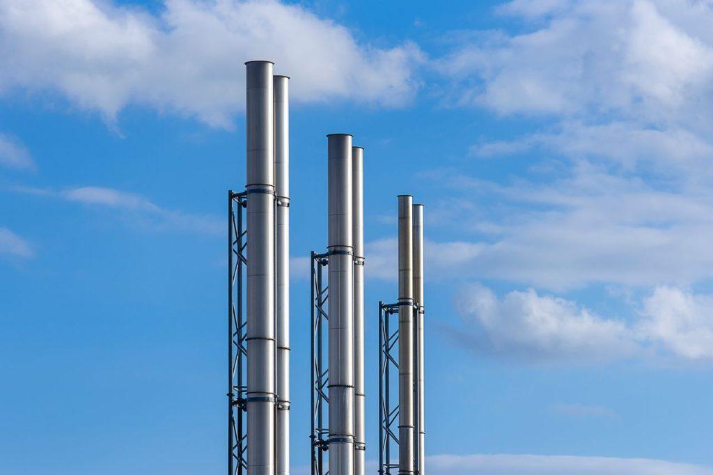 Industrial smokestacks from fixed sources subject to atmospheric emissions reporting under COA in Mexico
